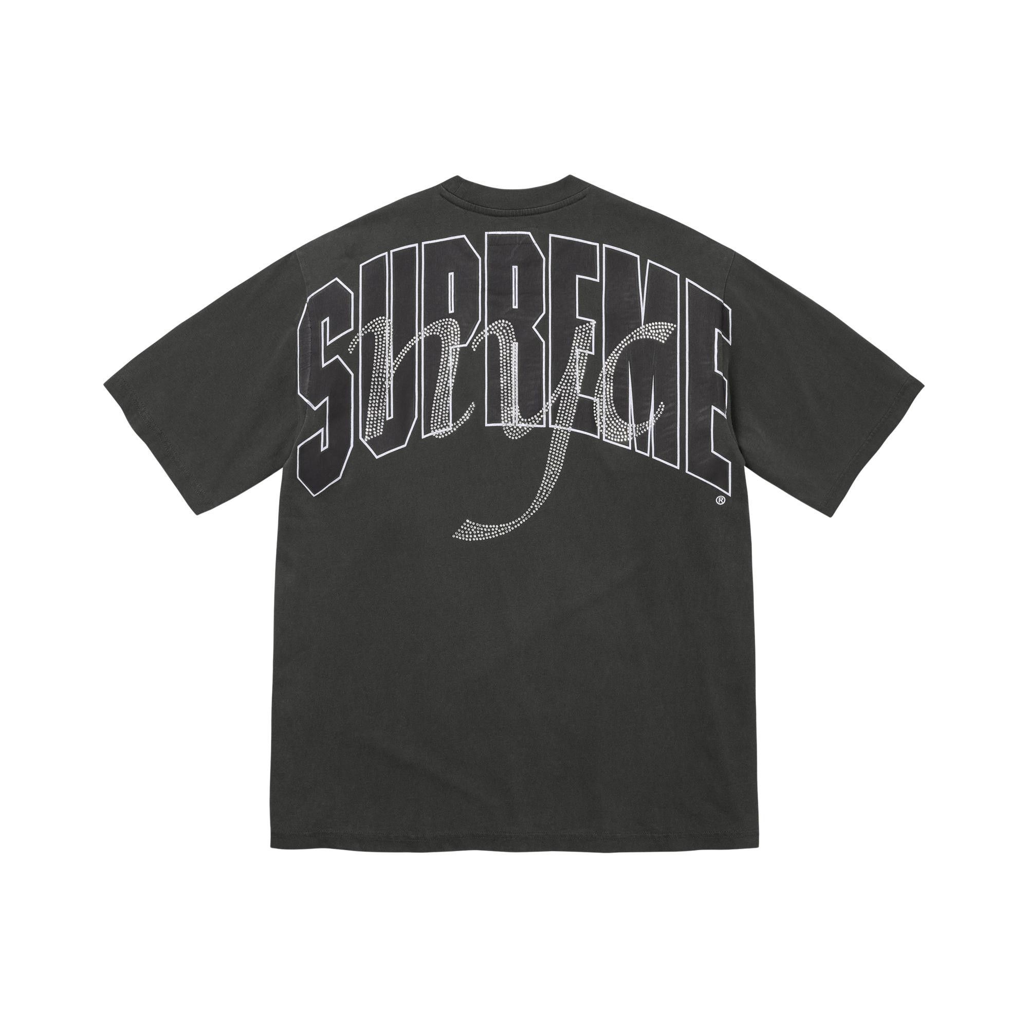 Buy Supreme Rhinestone Script Short-Sleeve Top 'Black' - SS26KN86