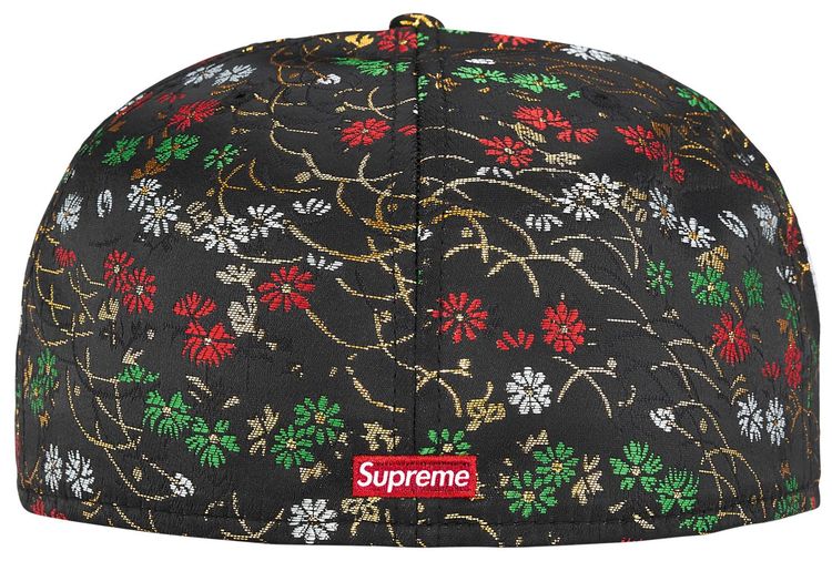 Supreme Floral Jacquard New Era Black