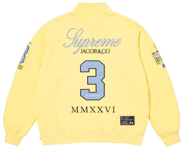 Supreme x La Martina x Jacob  Co Zip Up Sweatshirt Light Yellow