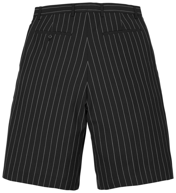 Supreme Pinstripe Wool Trouser Short Black