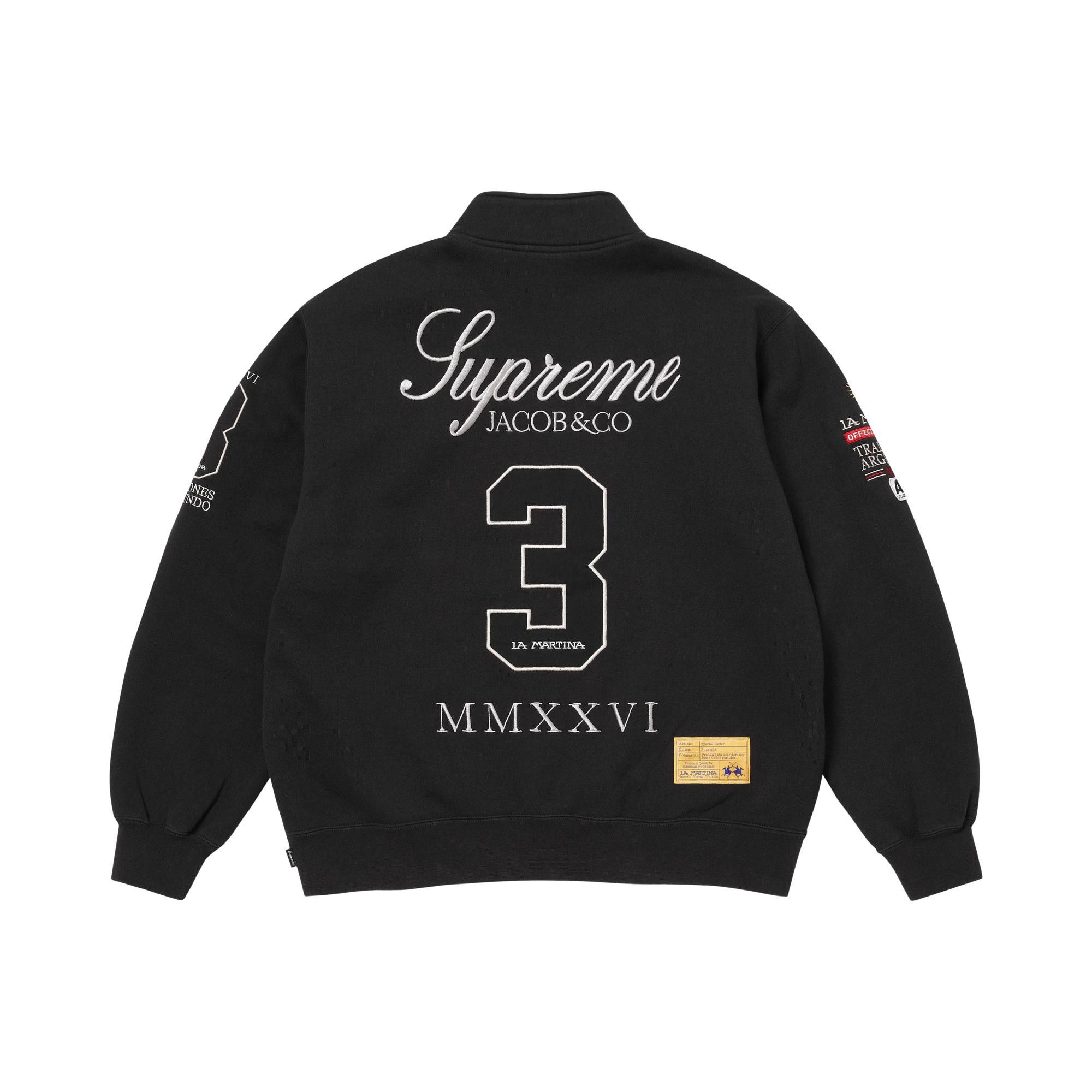 Buy Supreme x La Martina x Jacob & Co Zip Up Sweatshirt 'Black