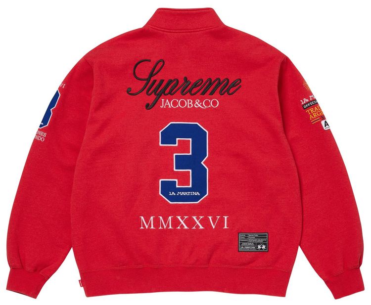 Supreme x La Martina x Jacob  Co Zip Up Sweatshirt Red
