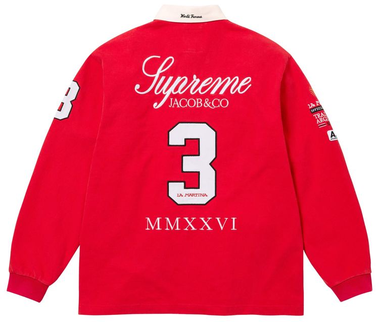 Supreme x La Martina x Jacob  Co Rugby Red