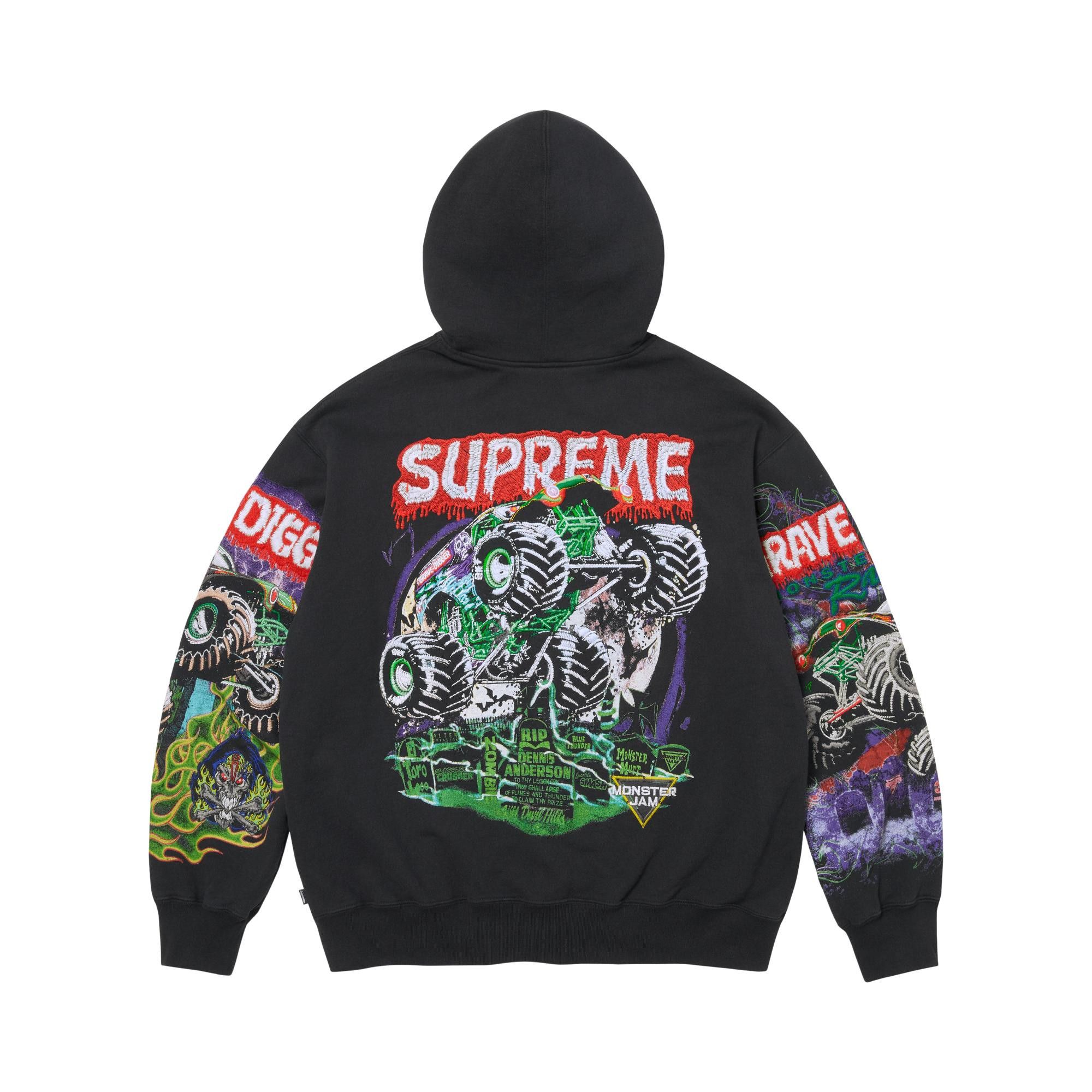 Buy Supreme Monster Jam Grave Digger Zip Up Hooded Sweatshirt