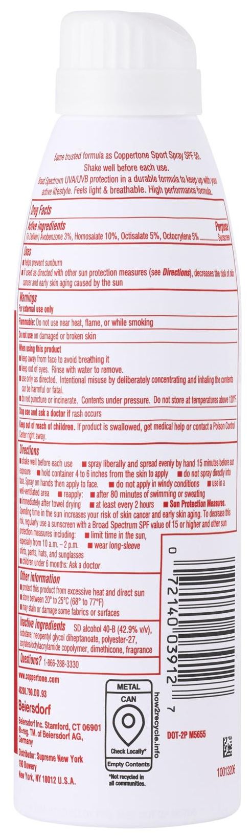 Supreme x Coppertone Sunscreen Spray White