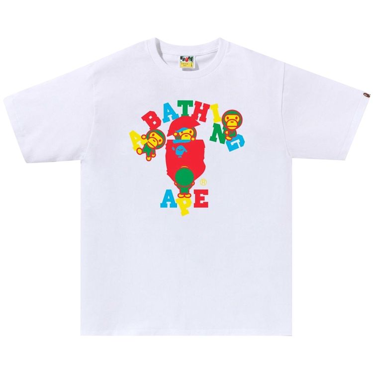 BAPE Colors College Milo Tee White