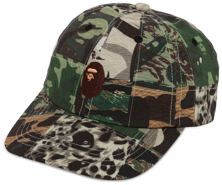 BAPE Camo Patchwork Panel Cap Green