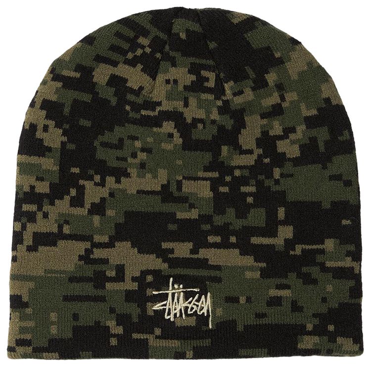 Stussy Basic Skullcap Beanie Digi Camo Green