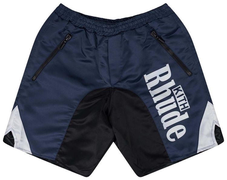 Rhude x Kith Panel Shorts Blue