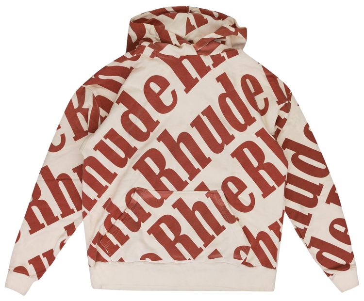 Rhude All Over Hoodie Cream