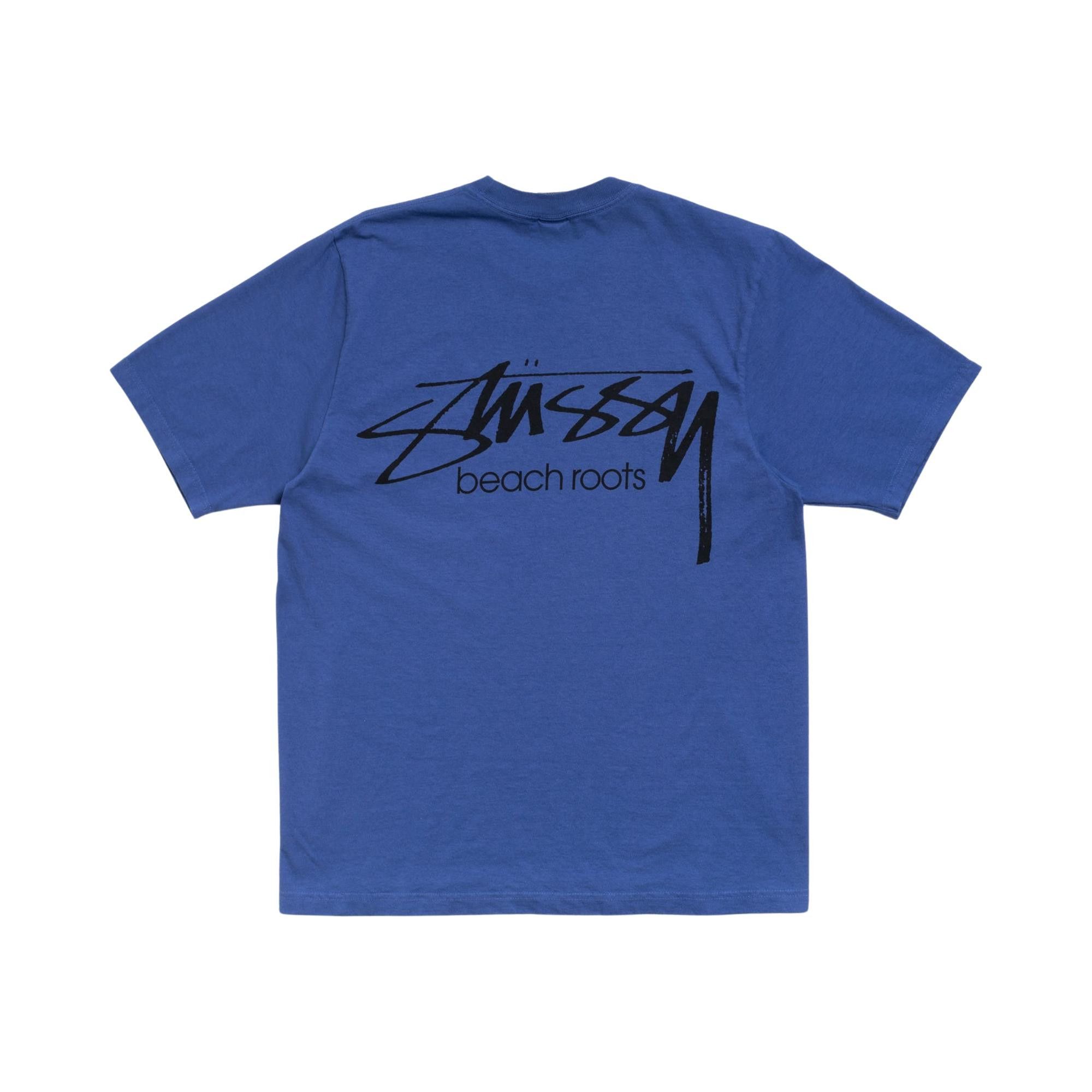 Buy Stussy Beach Roots Tee Pigment Dyed 'Indigo' - 1905198 INDI | GOAT