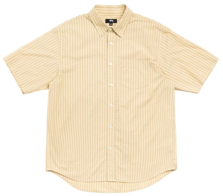 Stussy Standard Short Sleeve Shirt Yellow Stripe