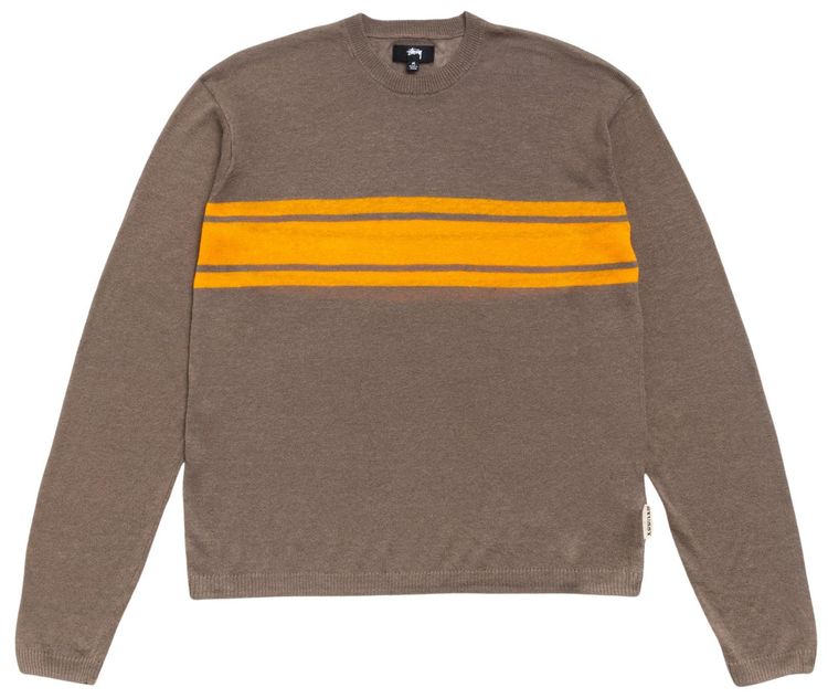 Stussy Lightweight Striped Sweater Brown