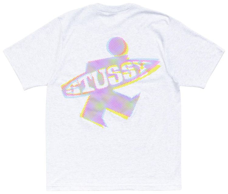 Stussy Dot Surf Puff Print Tee Ash Heather