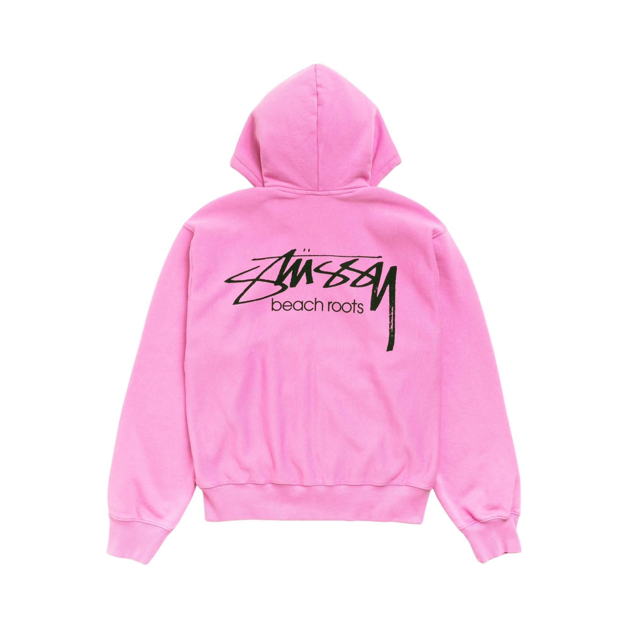 Buy Stussy Beach Roots Zip Hoodie Garment Dyed 'Pink' - 1975198