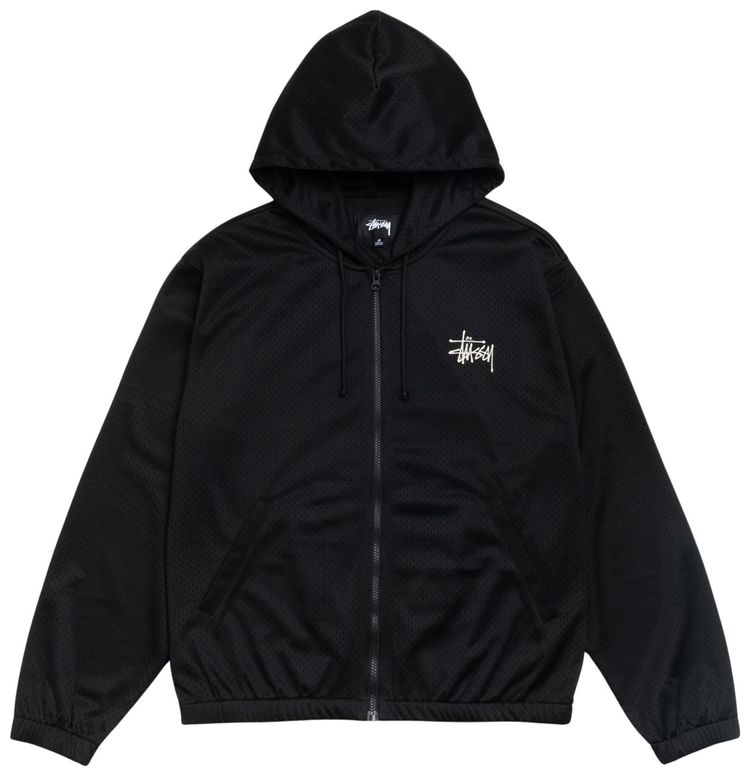Stussy Athletic Mesh Zip Hoodie Black
