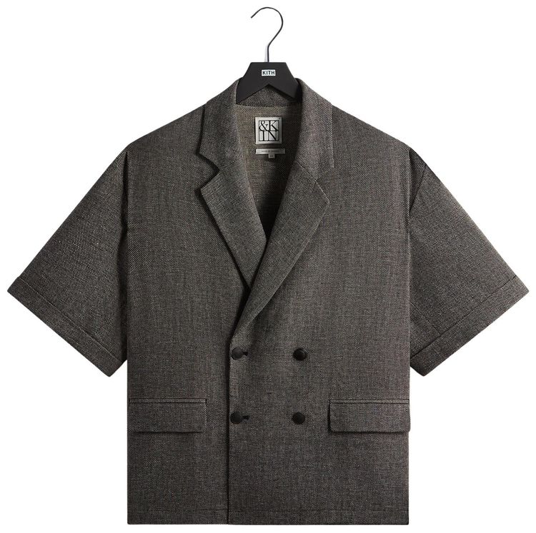 Kith Kin Textured Linen Ito Blazer Black Melange