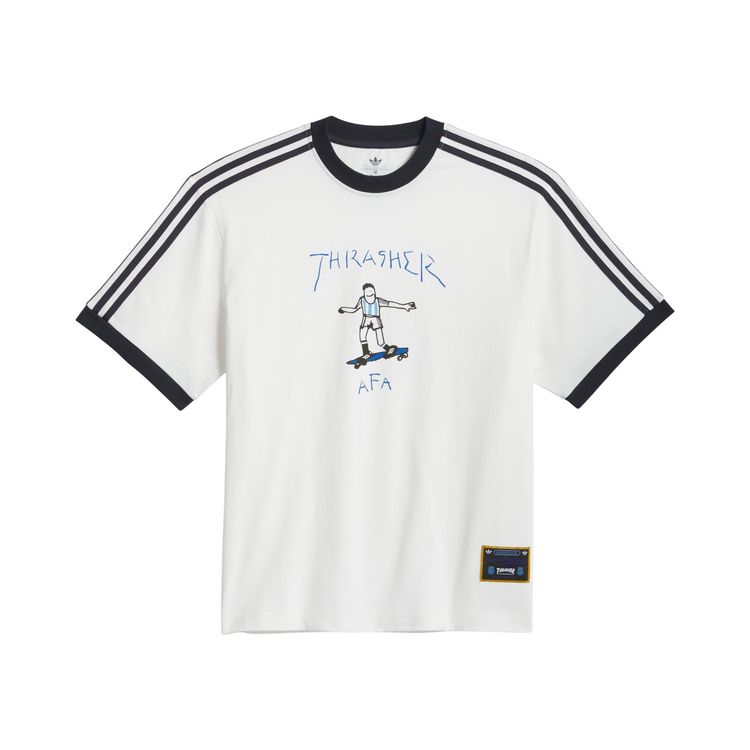 Adidas Thrasher x Argentina Gonz Ringer T Shirt Clear White