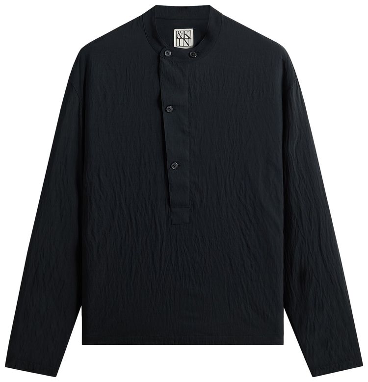 Kith Kin Wrinkle Cupro Leven Shirt Black