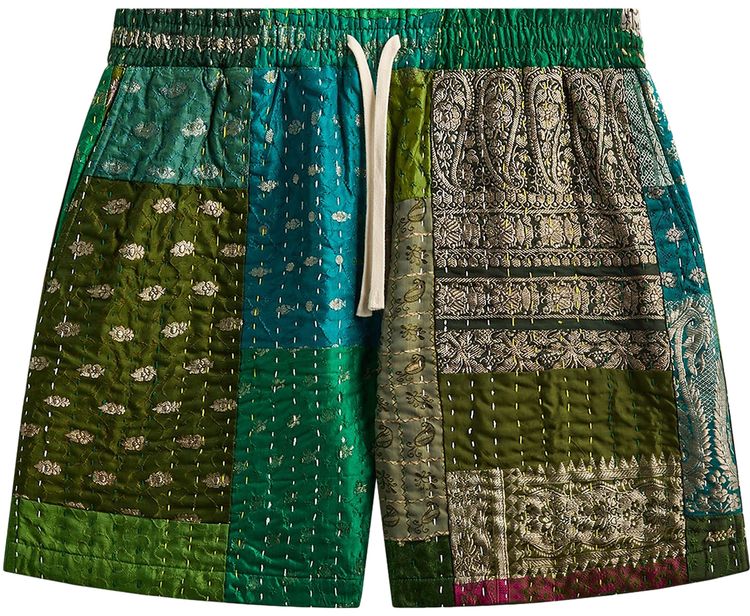 Kith Kin Tal Patchwork Short GreenMulticolor