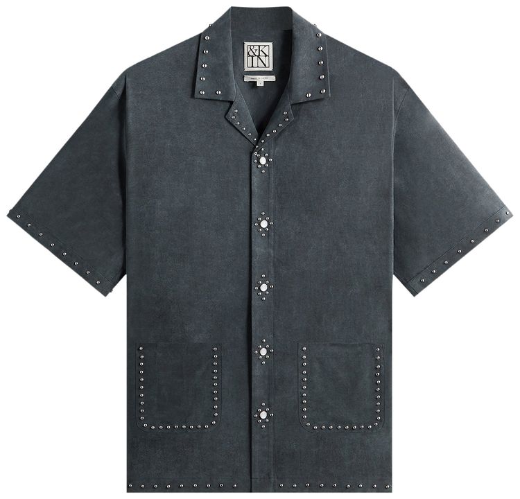 Kith Kin Studded Cupro Linen Sawyer Shirt Somber