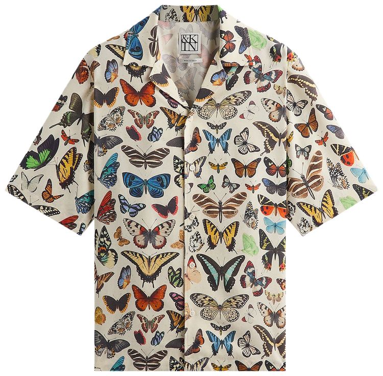 Kith Kin Butterfly Archive Thompson Camp Collar Shirt Sandrift