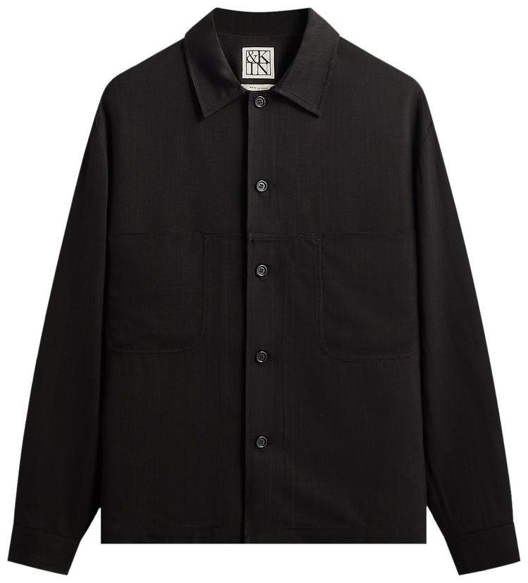 Kith Kin Textured Viscose Ace Buttondown Black
