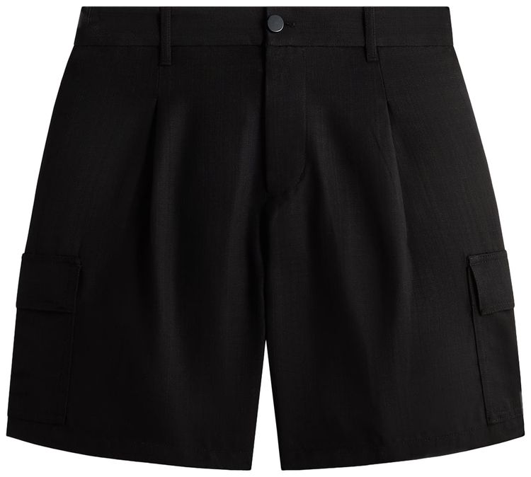 Kith Kin Textured Viscose Conley Cargo Short Black