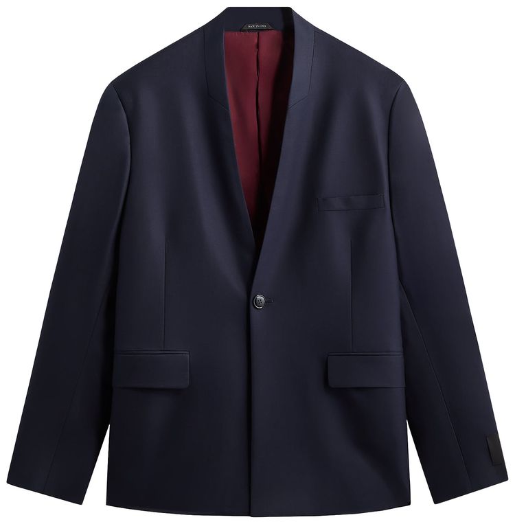 Kith Kin x Giorgio Armani Cropped Collarless Jacket BlueNavy