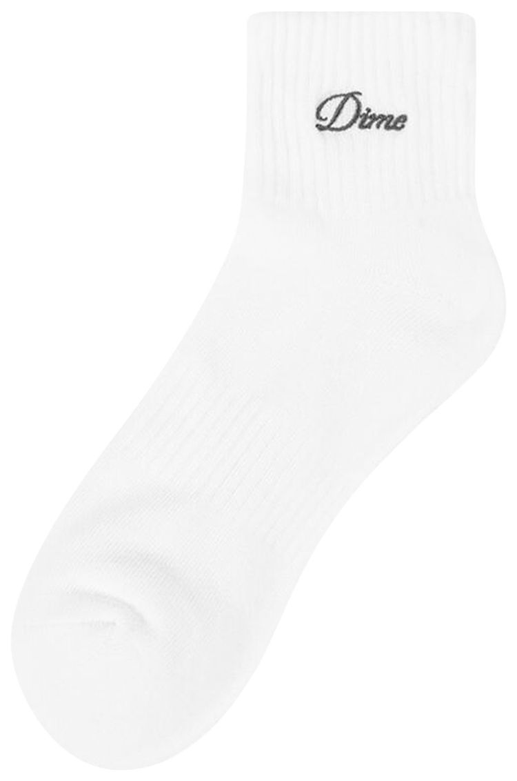 Dime Two Pack Ankle Socks White