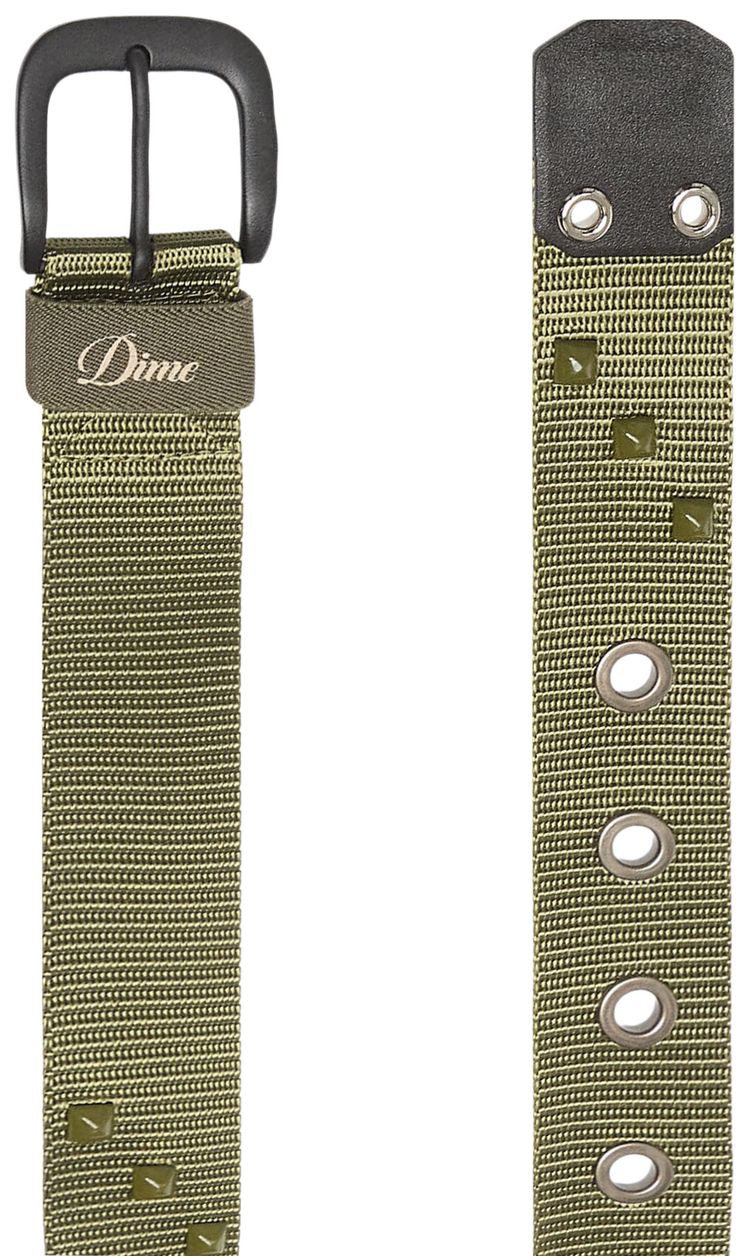 Dime Studded Belt Army Green
