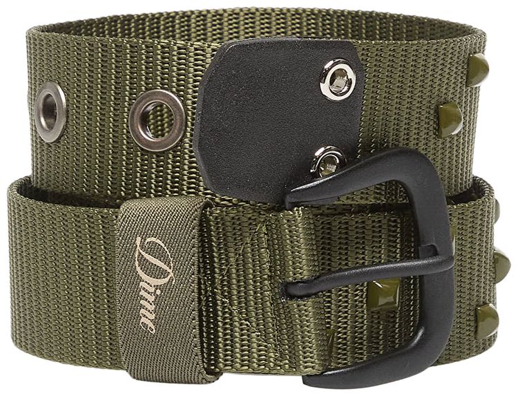 Dime Studded Belt Army Green