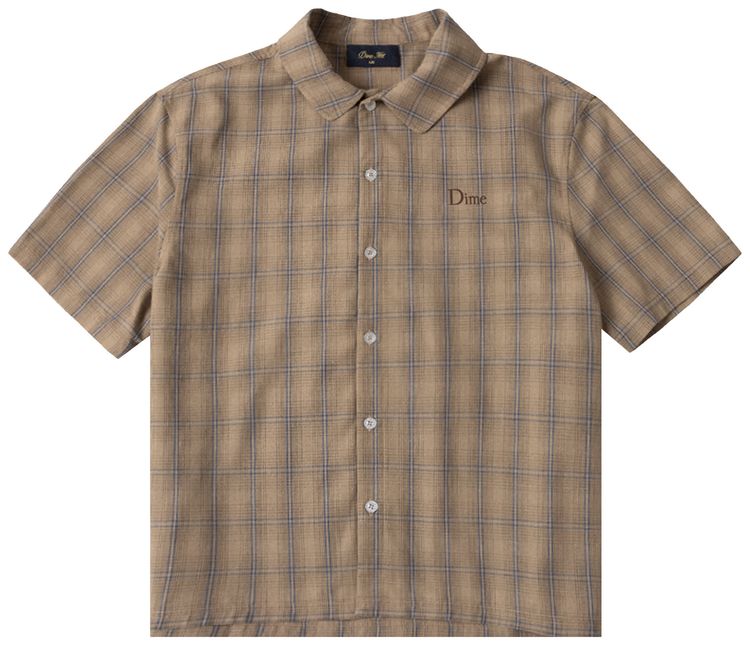 Dime Plaid Button Up Shirt Brown
