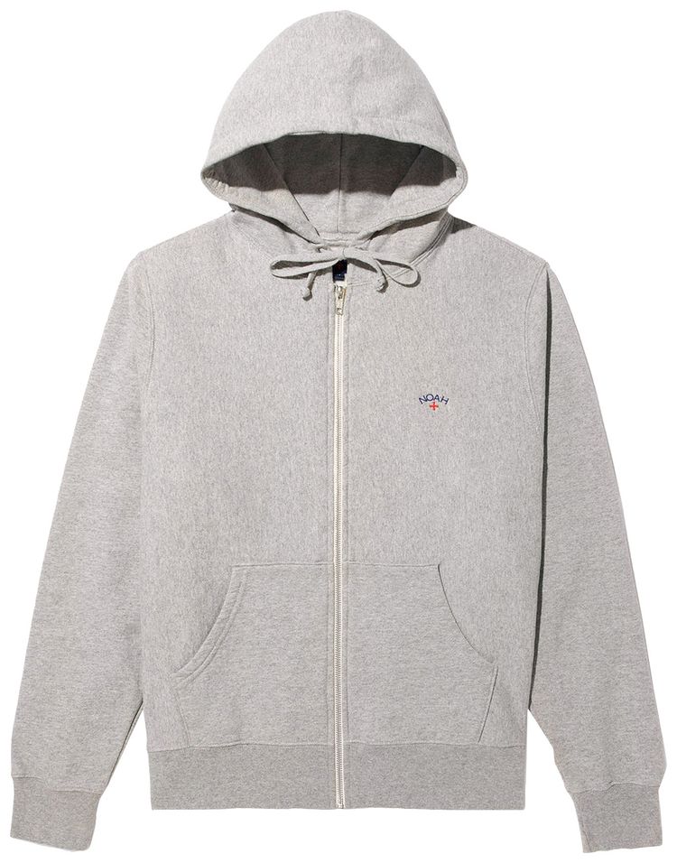 Noah Lightweight Zip Up Hoodie Heather Grey