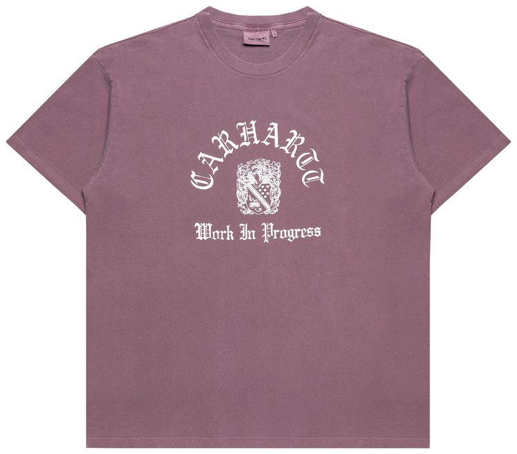 Carhartt WIP Short Sleeve Coat Of Arms T Shirt Garment Dyed Cozy Purple
