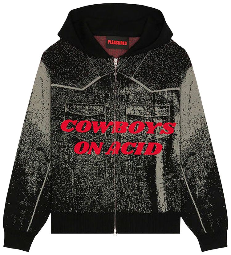 Pleasures Acid Cowboy Knitted Hoodie Black