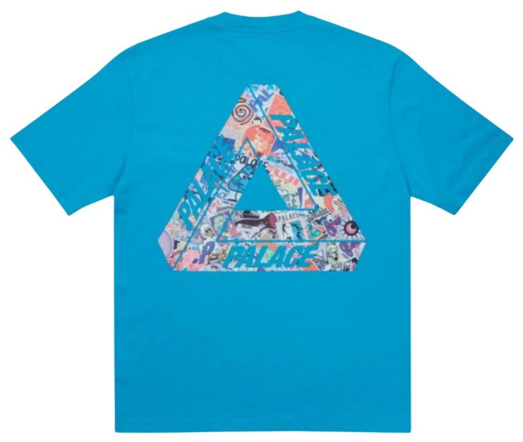 Palace Tri Sticker Pack Logo T Shirt Petrol Blue