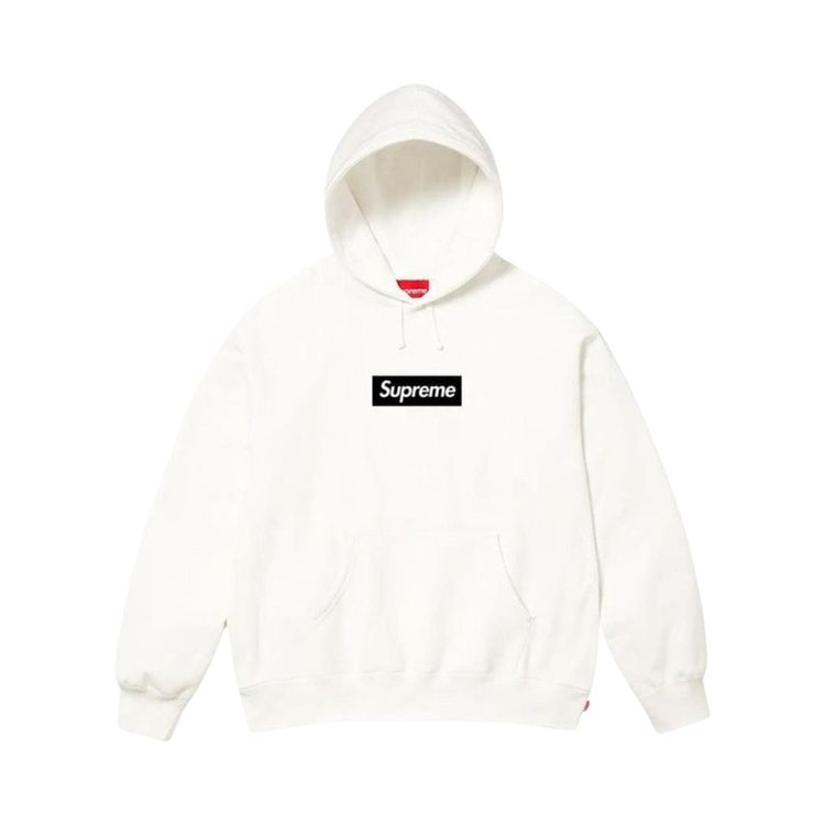 Supreme Paris Box Logo Hooded Sweatshirt White