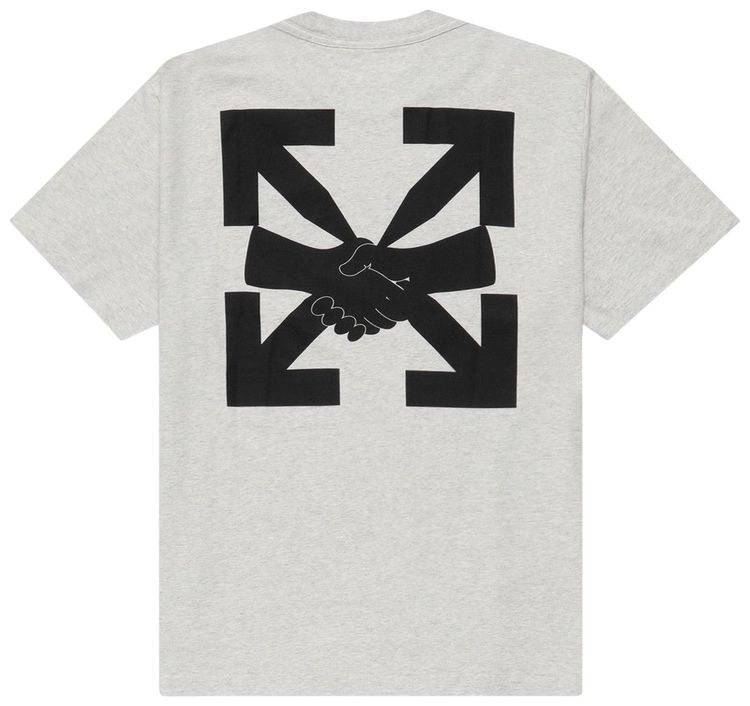 Off White Agreement Short Sleeve Slim T Shirt Grey