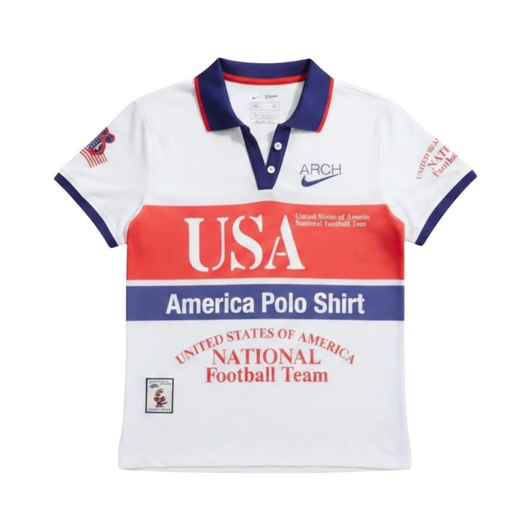 Nike Wmns Usa x VAA Short Sleeve Polo WhiteChallenge Red