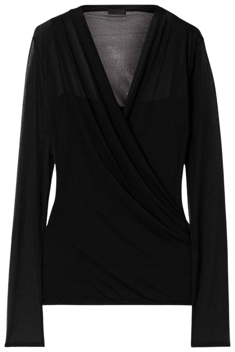 Givenchy Draped V Top Black
