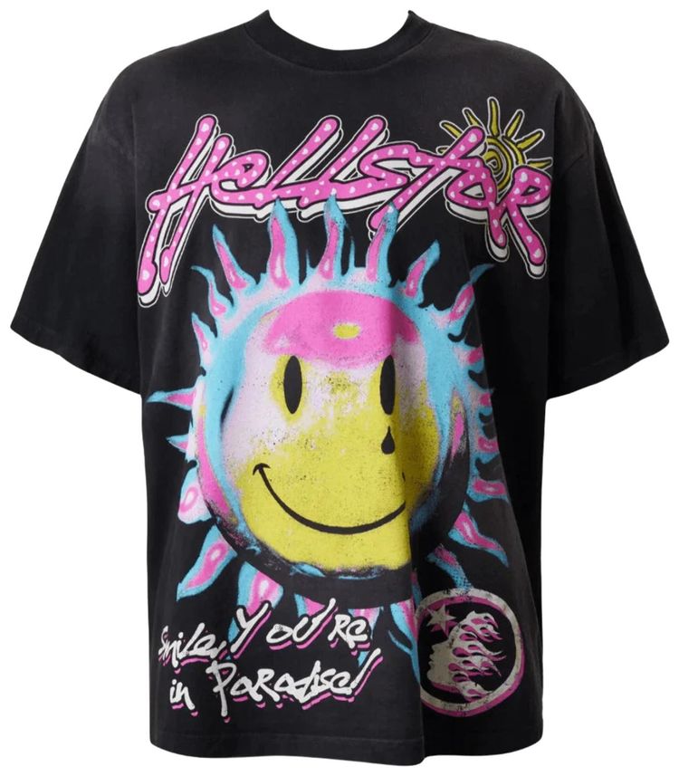 Hellstar Sun Smile T Shirt Black