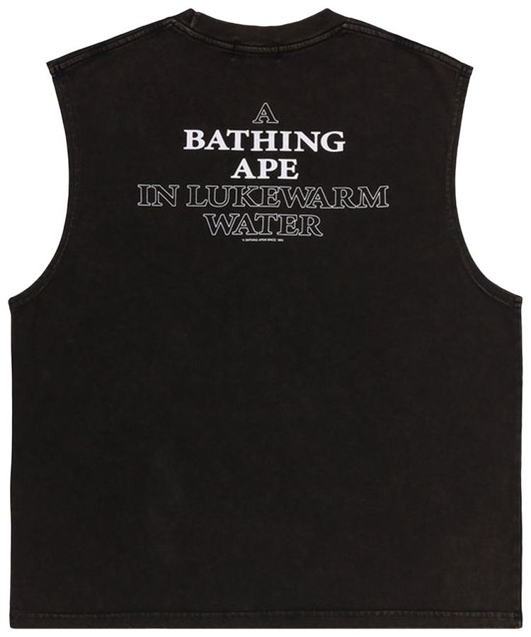 BAPE Heavy Wash Ape Head Cropped Fit Tank Top Black