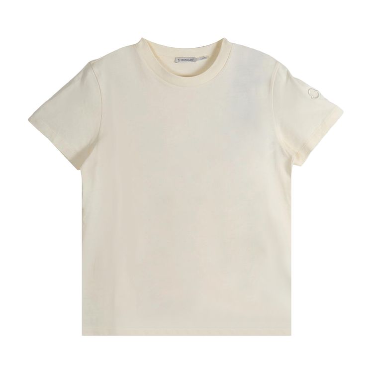 Moncler Puro Cotton Short Sleeve T Shirt Silk White