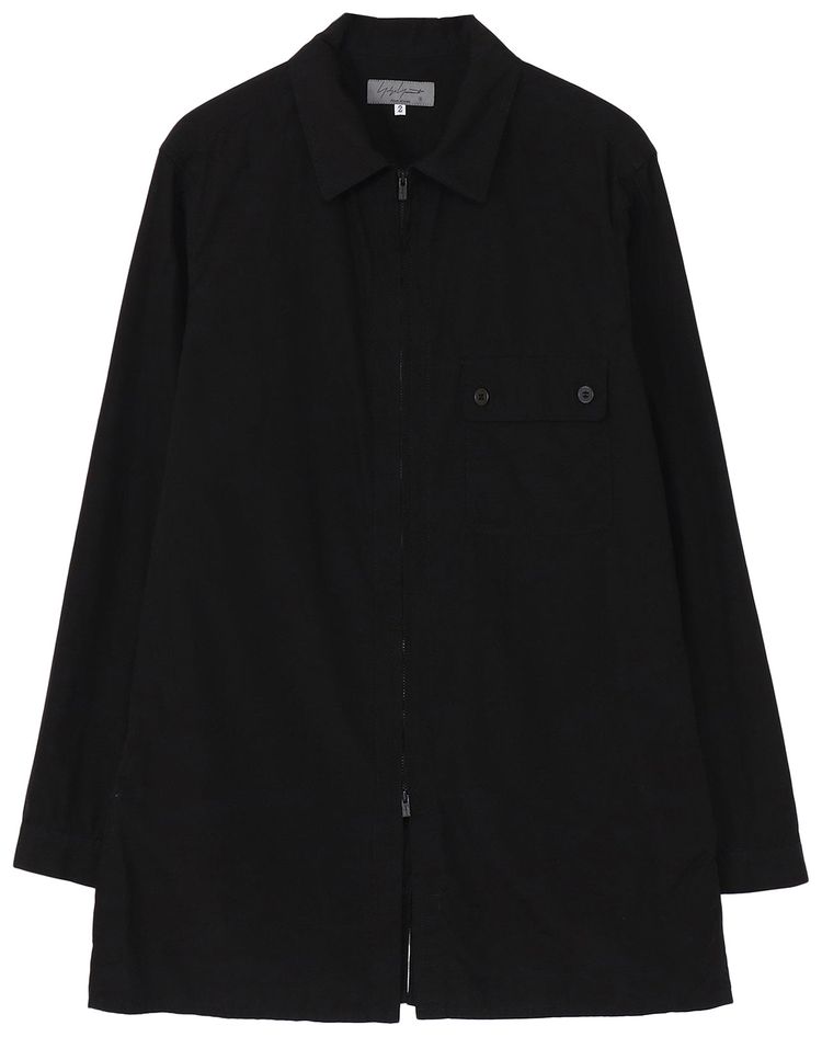 Yohji Yamamoto Chain Stitch Zip Opened Shirt Black