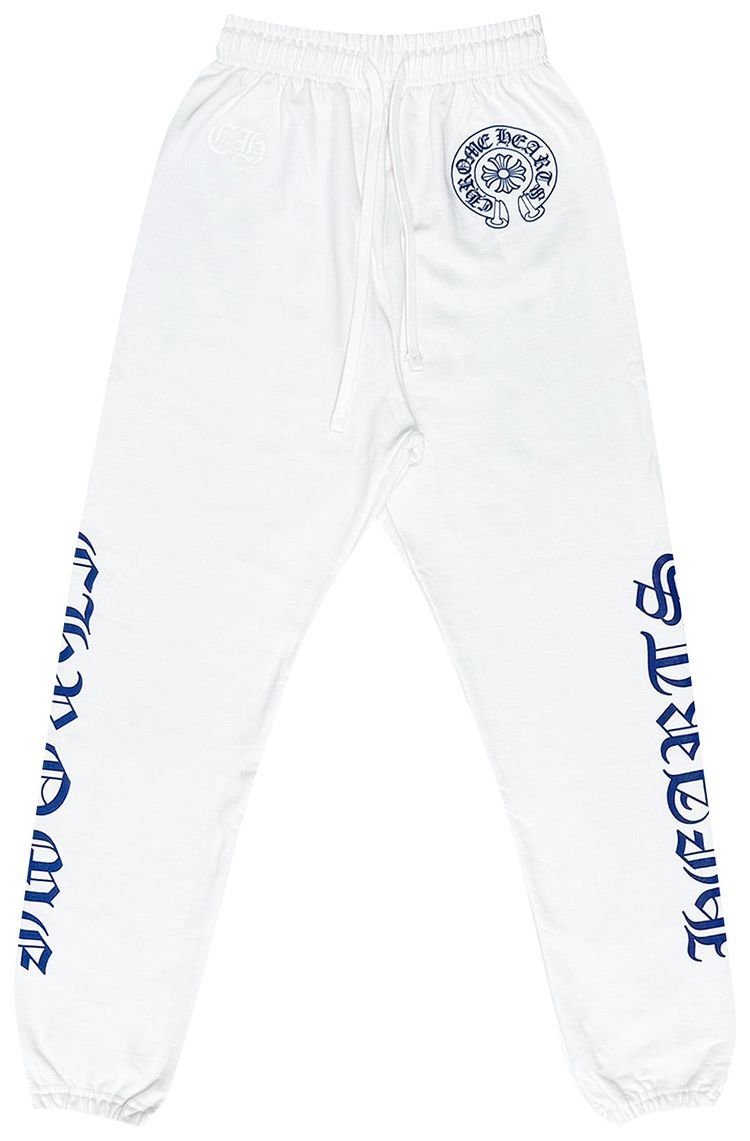 Chrome Hearts Horseshoe Script Sweatpants WhiteBlue