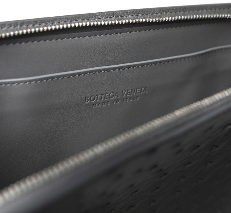 Bottega Veneta Leather Document Case Grey