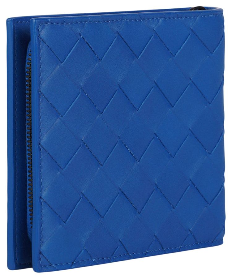 Bottega Veneta Intrecciato Leather Card Holder Blue