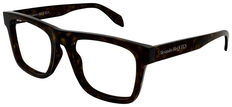 Alexander McQueen Square Optical Glasses Havana