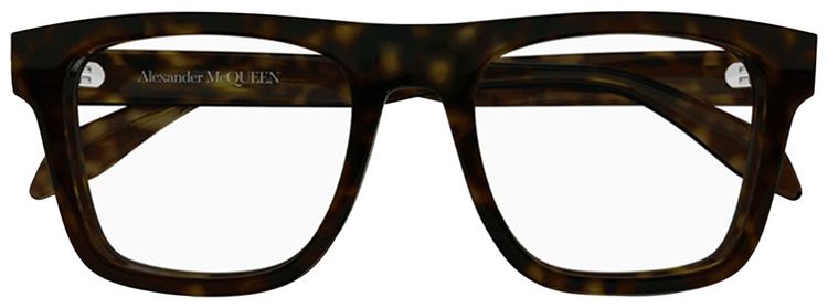 Alexander McQueen Square Optical Glasses Havana
